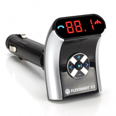 GOgroove FlexSMART X3 Mini - Transmetteur FM Bluetooth pour Voiture + Kit Main-libres 