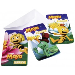 AMSCAN - Lot 6 Cartes invitation + enveloppes Maya l'Abeille
