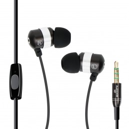 GOgroove audiOHM HF Ecouteurs Intra Auriculaires - NOIR - Kit Piéton Micro Main-Libres intégré 