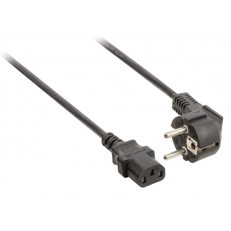 Câble d'alimentation 2m Schuko M - C13 Type F (CEE 7/4) - IEC-320-C13 Noir
