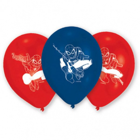 AMSCAN - 6 Ballons à gonfler Spiderman en Latex