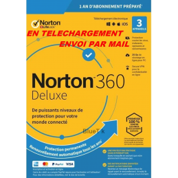 NORTON 360 DELUXE ESD 3 Appareils - 3APP - 1 AN - 25GB CLOUD - Envoyé par mail