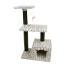 ZAMIBO Arbre à chat maison tête de chat, 2 étages, jouet, 30x48x84cm, gris et noir