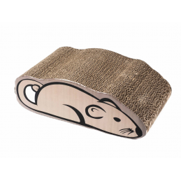 ZAMIBO Griffoir carton carton kraft forme souris à l’herbe à chat, 36x20x12 cm