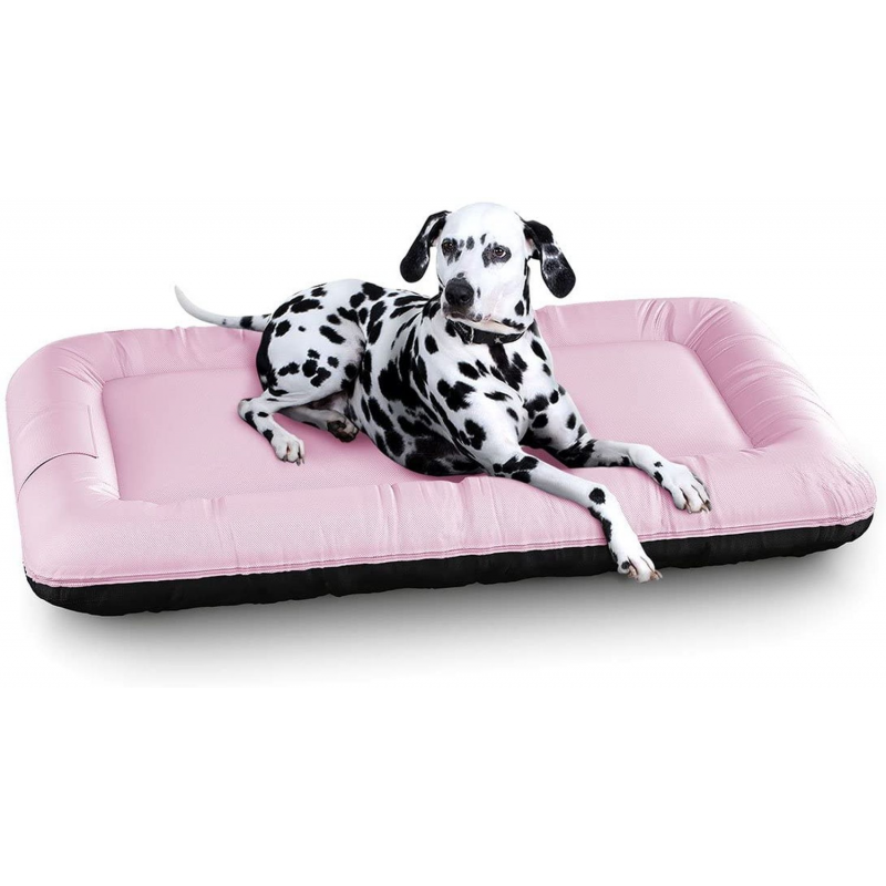 Lit pour Chien XL 100 x 73cm - Lucky - Rose -  in et Outdoor, imperméable Knuffelwuff