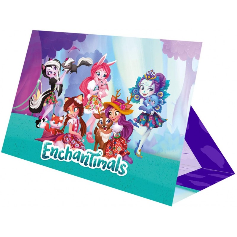 8 Cartes invitation + Enveloppes Enchantimals