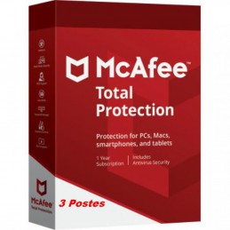 McAfee® Total Protection 2022 ESD - 3 Appareils (PC, Mac, Anroid, iOS) 1 an de protection envoyé par email