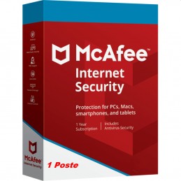 McAfee® Internet Security ESD - 1 Appareil (PC, Mac, Anroid, iOS) 1 an de protection envoyé par email