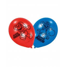 AMSCAN - LOT 6 Ballons de baudruche à gonfler Super Mario