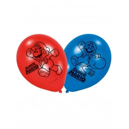 AMSCAN - LOT 6 Ballons de baudruche à gonfler Super Mario