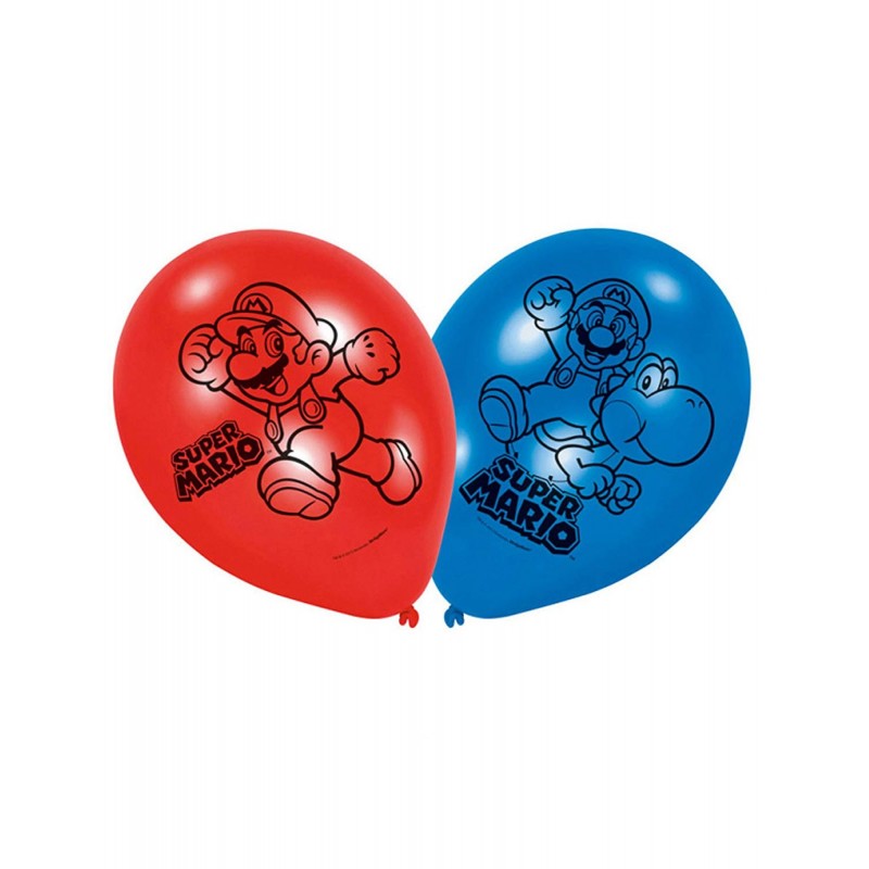 AMSCAN - LOT 6 Ballons de baudruche à gonfler Super Mario