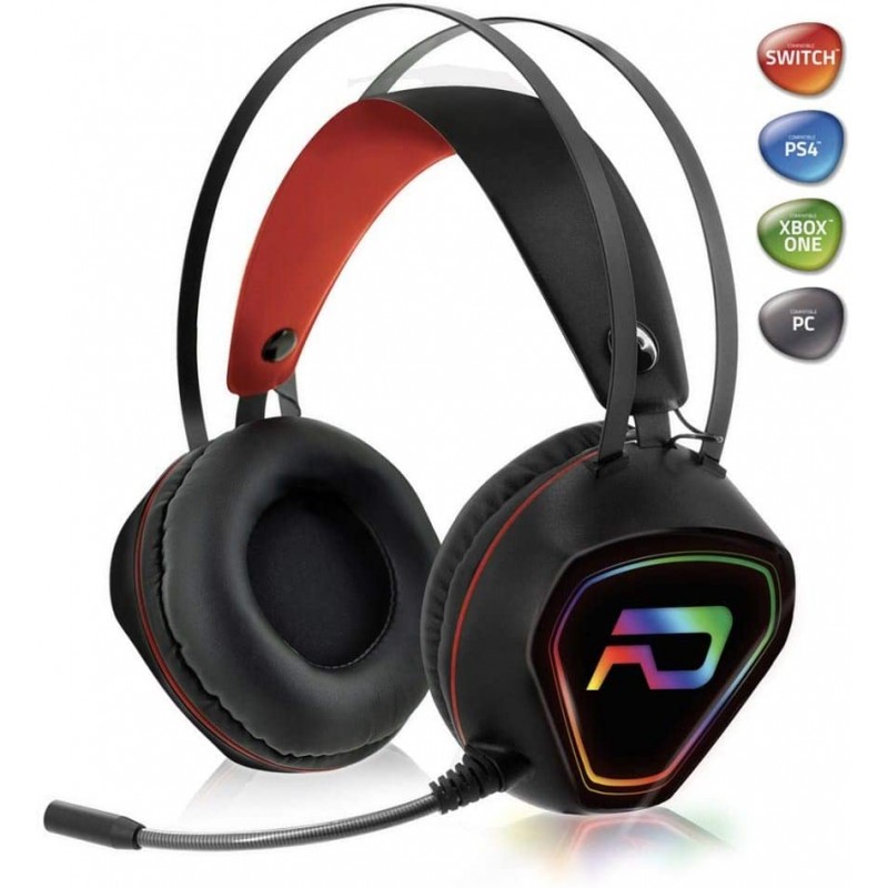 Advance Gaming- Casque Audio Gamer RGB pour Xbox One, PS4, PC, Mac, Switch