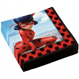 Lot 20 Serviettes en papier Miraculous 33x33cm