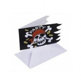 Riethmuller - Lot 6 Cartes invitation + enveloppes Pirate Jolly Roger