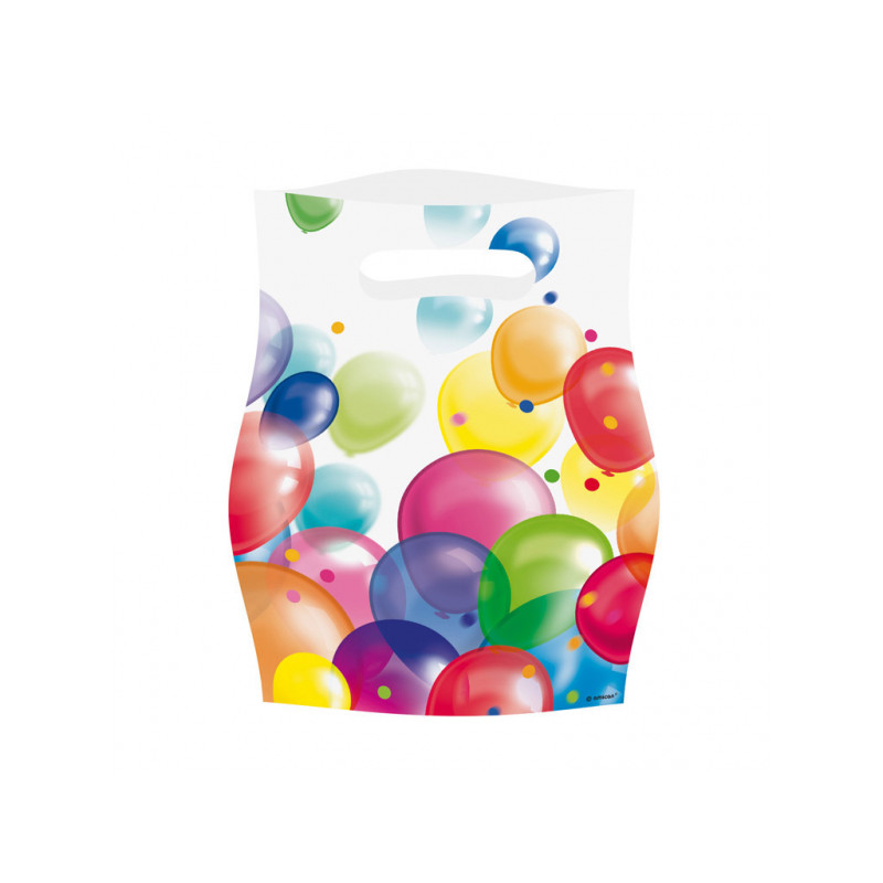 AMSCAN - Lot 8 Sachets fête, Sac à bonbons Balloons - Ballons