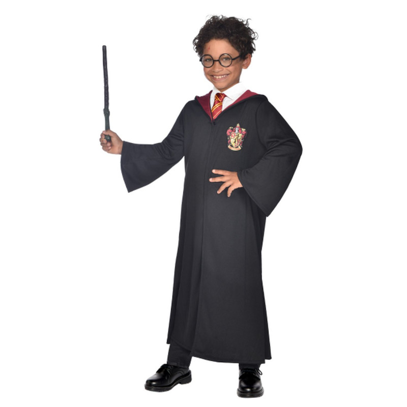 Déguisement Costume enfant Kit Harry Potter Robe + Lunette + Baguette -  taille 6-8 ans - AMSCAN