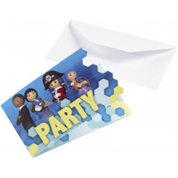 AMSCAN - Lot 8 Cartes invitation + enveloppes Playmobil