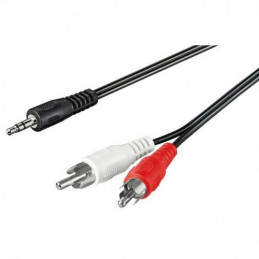 Cable Cordon 1,2m Jack Audio 3,5mm Male vers 2x RCA Male