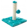 Poteau griffoir sisal avec jouet balle -  27 x 25 x 25 cm - Turquoise - ZAMIBO