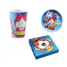 Lot Kit Pack Anniversaire YO-KAI WATCH 8 assiettes 18cm, 20 serviettes, 8 gobelets - AMSCAN
