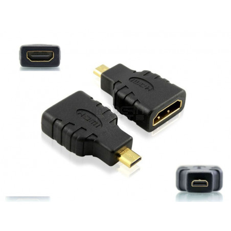 1 Adaptateur Convertisseur Micro HDMI - HDMI D Mâle vers HDMI Femelle Or
