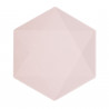 Lot de 6 assiettes hexagonales 26,1 x 22,6cm - rose - jetable 100% biodégradable - Vert Decor