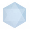 Lot de 6 assiettes hexagonales 26,1 x 22,6cm - bleu - jetable 100% biodégradable - Vert Decor