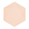 Lot de 6 assiettes hexagonales 26,1 x 22,6cm - abricot - orange - jetable 100% biodégradable - Vert Decor