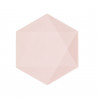 Lot de 6 assiettes hexagonales 20,8 x 18,1cm - rose - jetable 100% biodégradable - Vert Decor