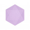 Lot de 6 assiettes hexagonales 20,8 x 18,1cm - lilas - violet - jetable 100% biodégradable - Vert Decor
