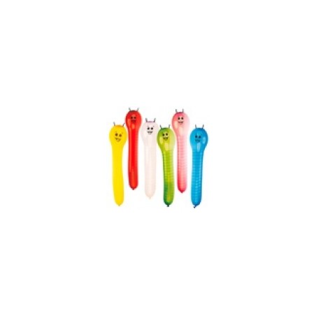 Riethmuller - Lot 6 Ballons à gonfler Chenilles - coloris assortis